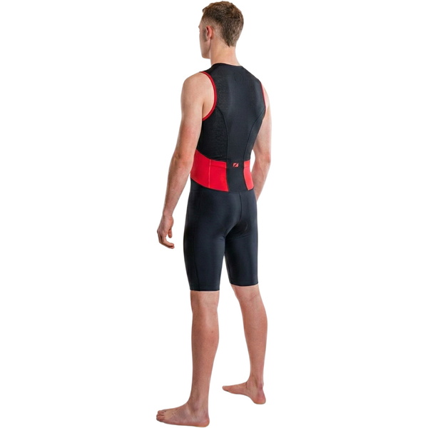 2026 ZONE3 Da Uomo Attiva Trisuit TS23MACT108 - Black / Rosso